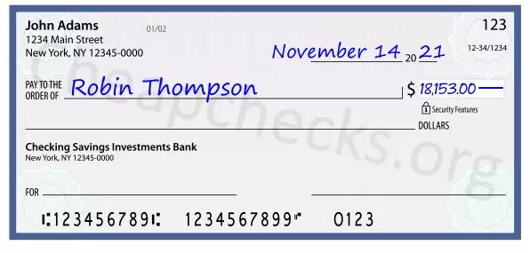 18153.00 dollars written on a check