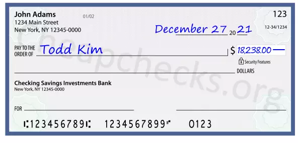 18238.00 dollars written on a check