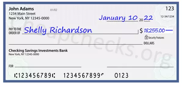 18255.00 dollars written on a check