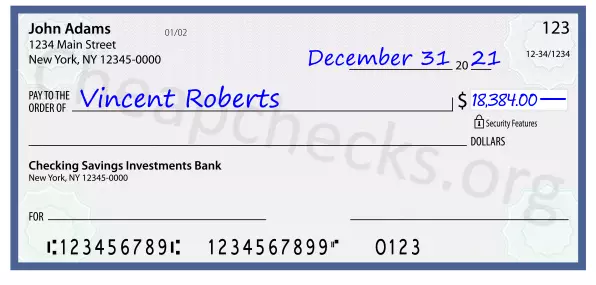 18384.00 dollars written on a check