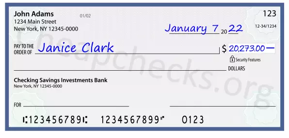 20273.00 dollars written on a check