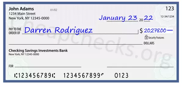 20278.00 dollars written on a check