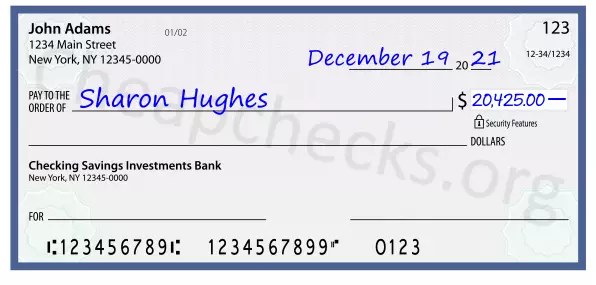 20425.00 dollars written on a check