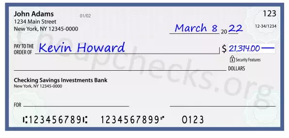 21314.00 dollars written on a check