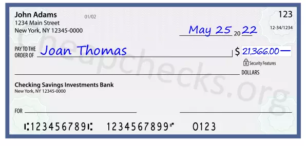 21366.00 dollars written on a check