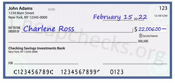 22006.00 dollars written on a check