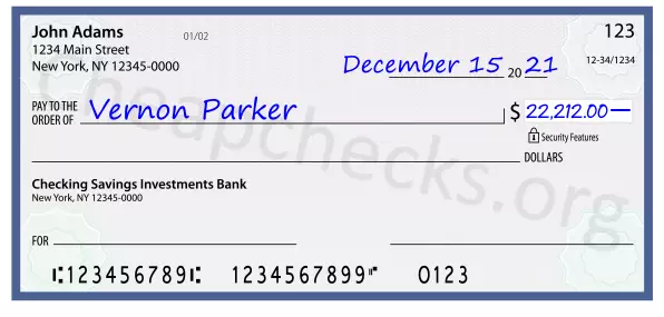 22212.00 dollars written on a check