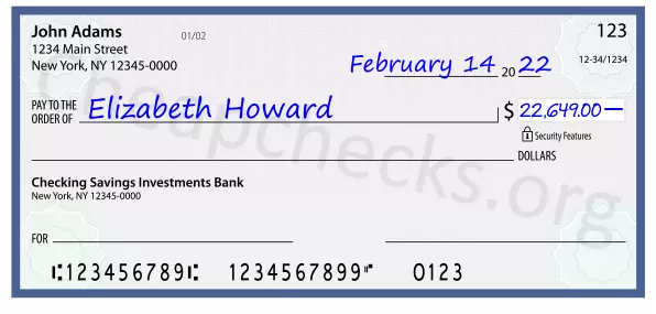 22649.00 dollars written on a check