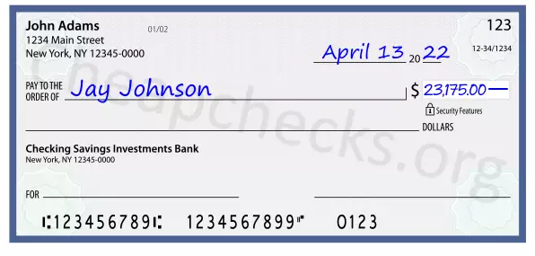 23175.00 dollars written on a check