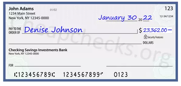 23362.00 dollars written on a check