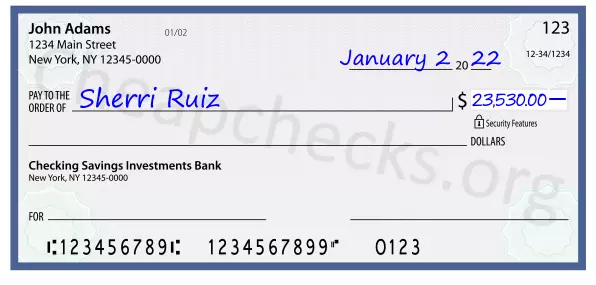 23530.00 dollars written on a check