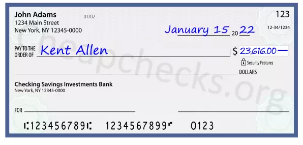 23616.00 dollars written on a check