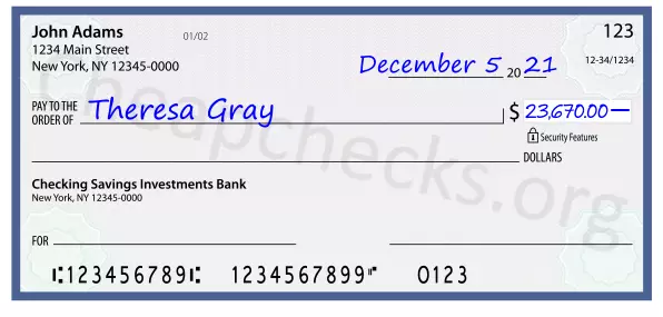 23670.00 dollars written on a check