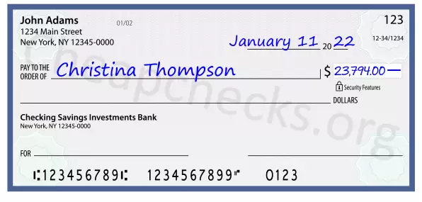 23794.00 dollars written on a check