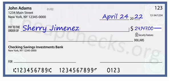 24147.00 dollars written on a check