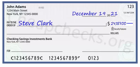 24187.00 dollars written on a check