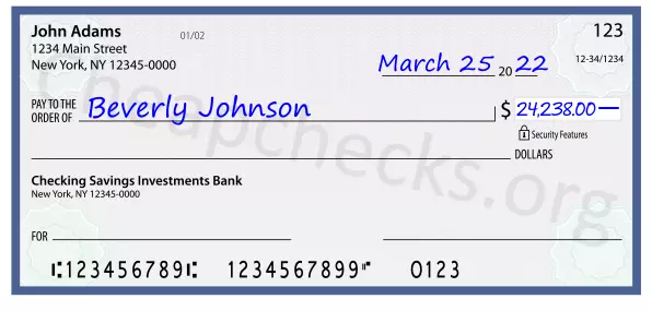 24238.00 dollars written on a check