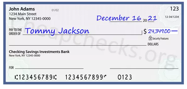 24349.00 dollars written on a check