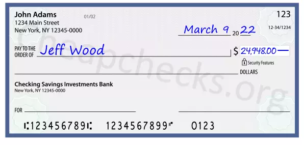 24948.00 dollars written on a check