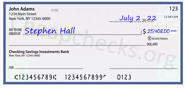 25408.00 dollars written on a check