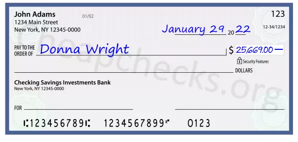 25669.00 dollars written on a check