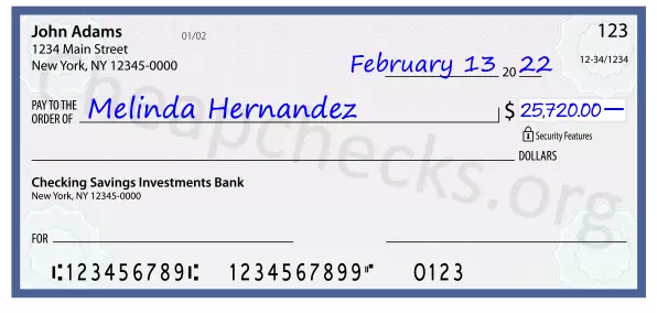 25720.00 dollars written on a check