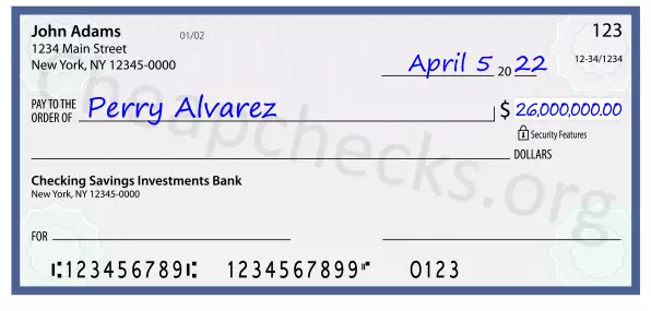 26000000.00 dollars written on a check