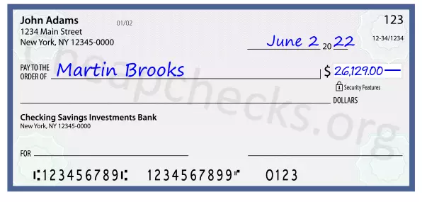 26129.00 dollars written on a check