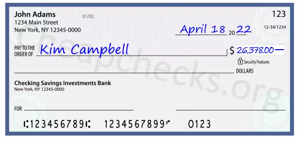 26378.00 dollars written on a check