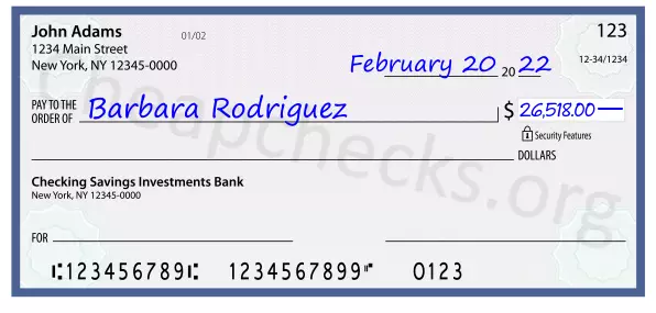 26518.00 dollars written on a check