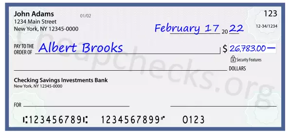 26783.00 dollars written on a check