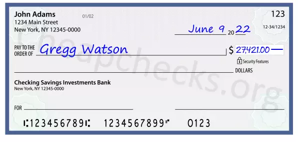 27421.00 dollars written on a check