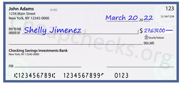 27631.00 dollars written on a check