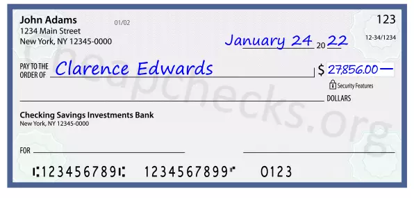 27856.00 dollars written on a check