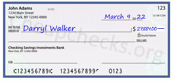 27884.00 dollars written on a check