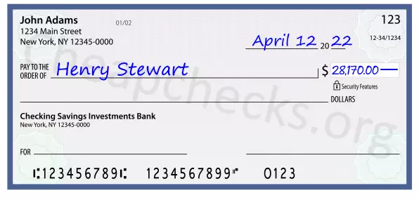 28170.00 dollars written on a check