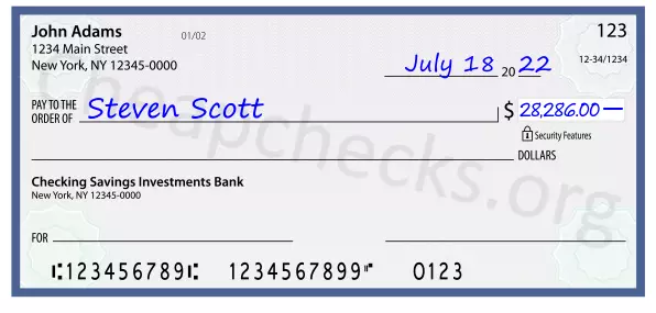 28286.00 dollars written on a check