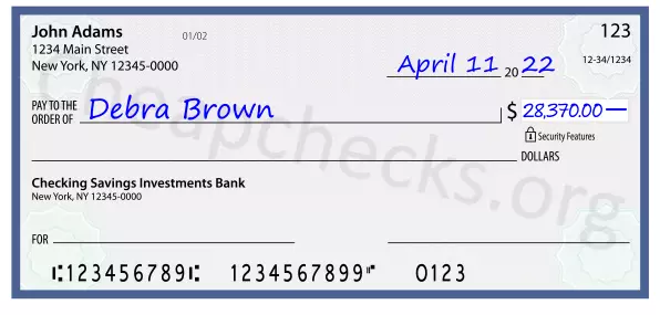 28370.00 dollars written on a check