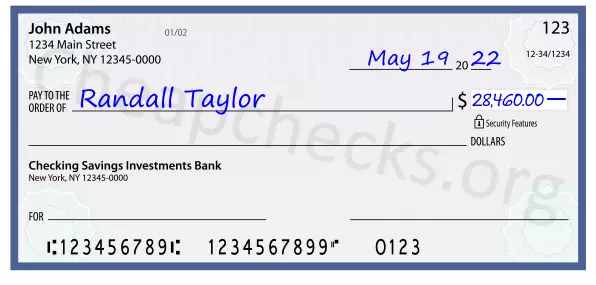 28460.00 dollars written on a check