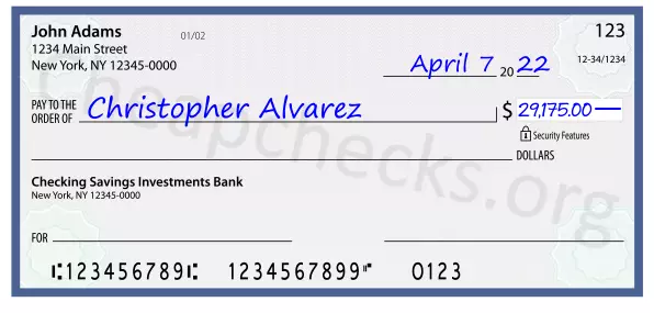 29175.00 dollars written on a check