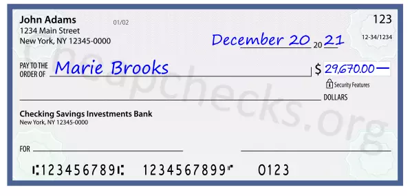 29670.00 dollars written on a check