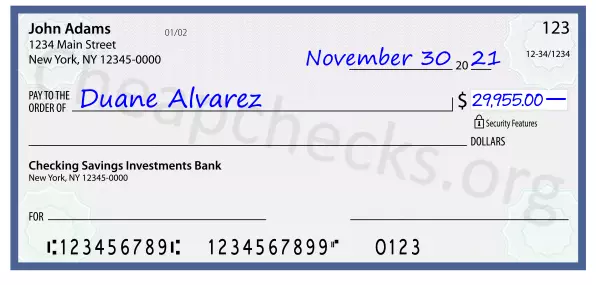 29955.00 dollars written on a check