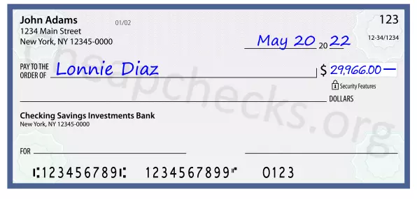 29966.00 dollars written on a check