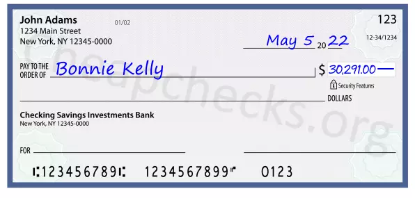 30291.00 dollars written on a check