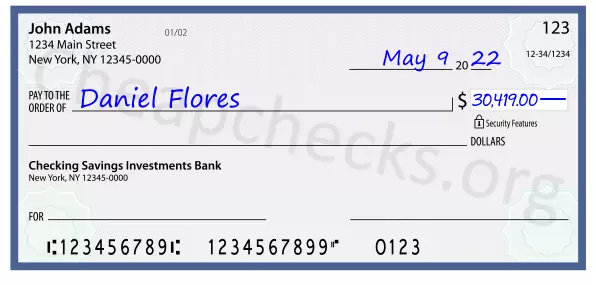 30419.00 dollars written on a check