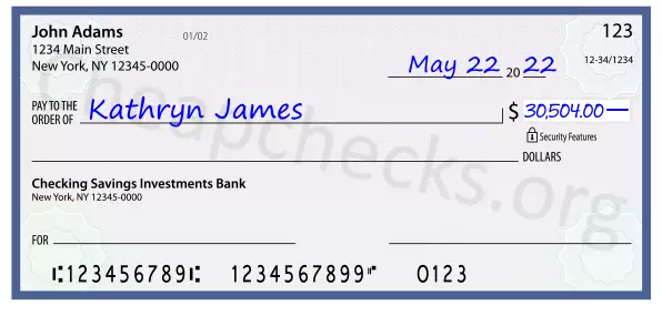 30504.00 dollars written on a check