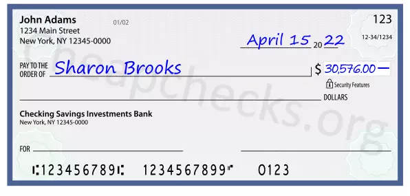 30576.00 dollars written on a check