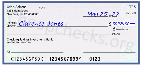 30924.00 dollars written on a check