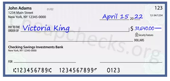 31640.00 dollars written on a check