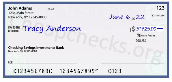 31725.00 dollars written on a check